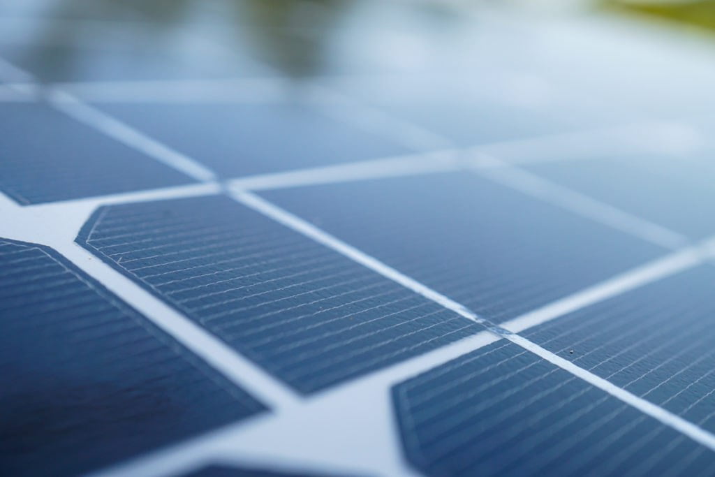 Close up of solar cell panel.