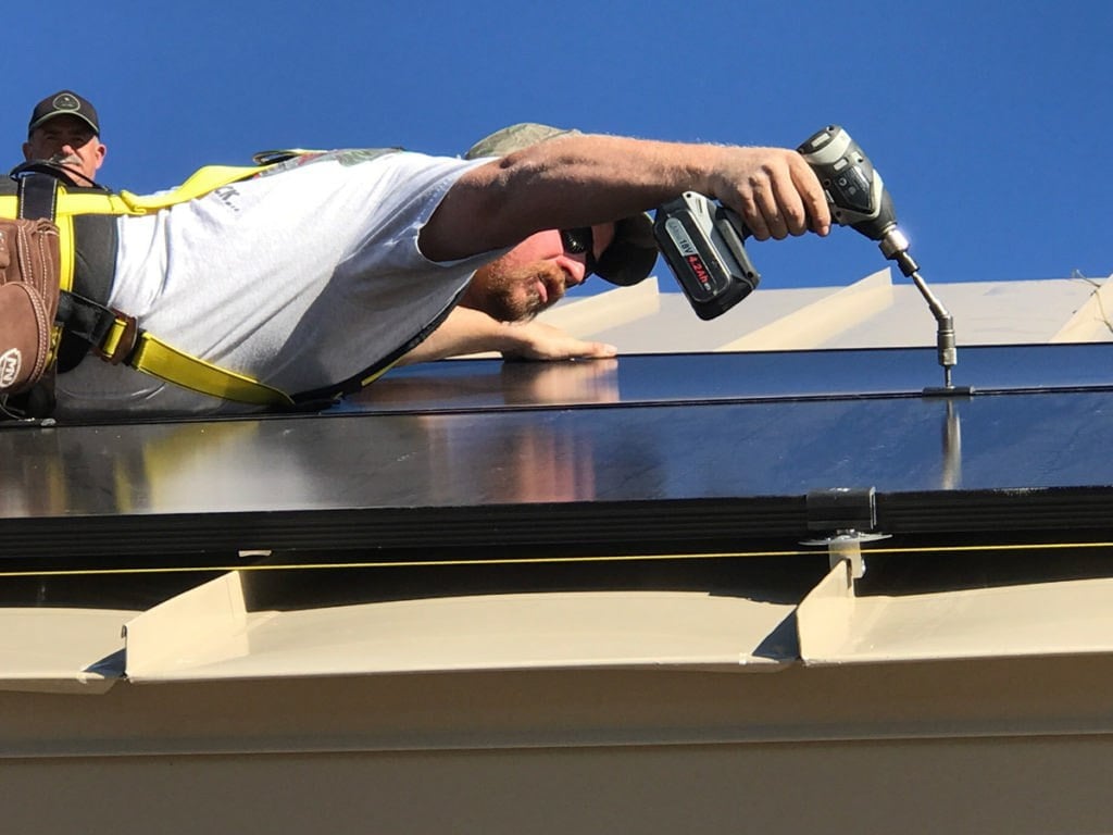 metal roof clamp solar install