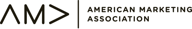 Stylized "AM>" logo next to a vertical line and the text "AMERICAN MARKETING ASSOCIATION".